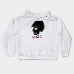 Post Skull Doodle Black Kids Hoodie